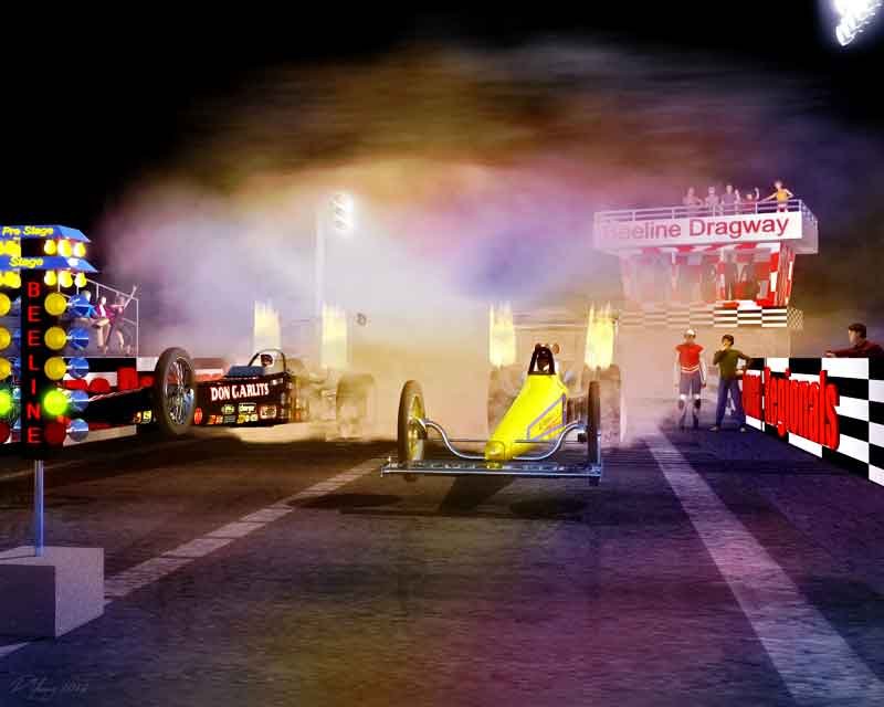 A dragster race tribute to Arizona's Beeline Dragway.