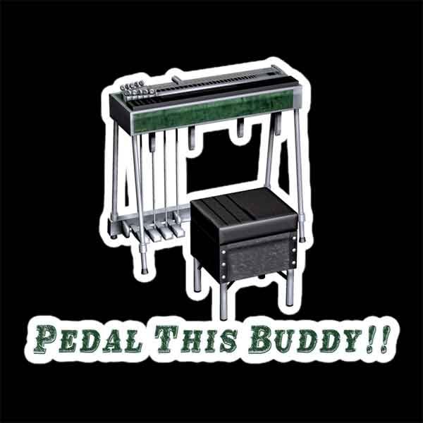 Pedal This Buddy pedal steel guitar kiss cut sticker.